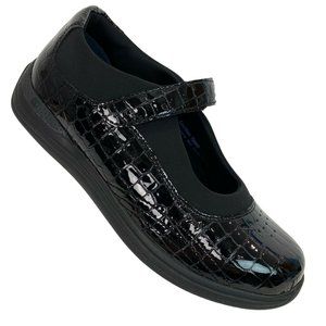 Drew Rose Womens 9W Black Croc Mary Jane Shoes